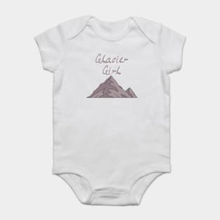 Glacier Girl, powder t-shirts, Girl skier, girl snowboarder, freestyle skiing, boarder t-shirts, skiing lover, snowboarding instructor, ski coach Baby Bodysuit